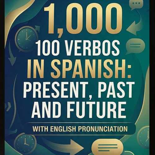 Tablet displaying a Spanish verb book with a cup of coffee and glasses on a table.